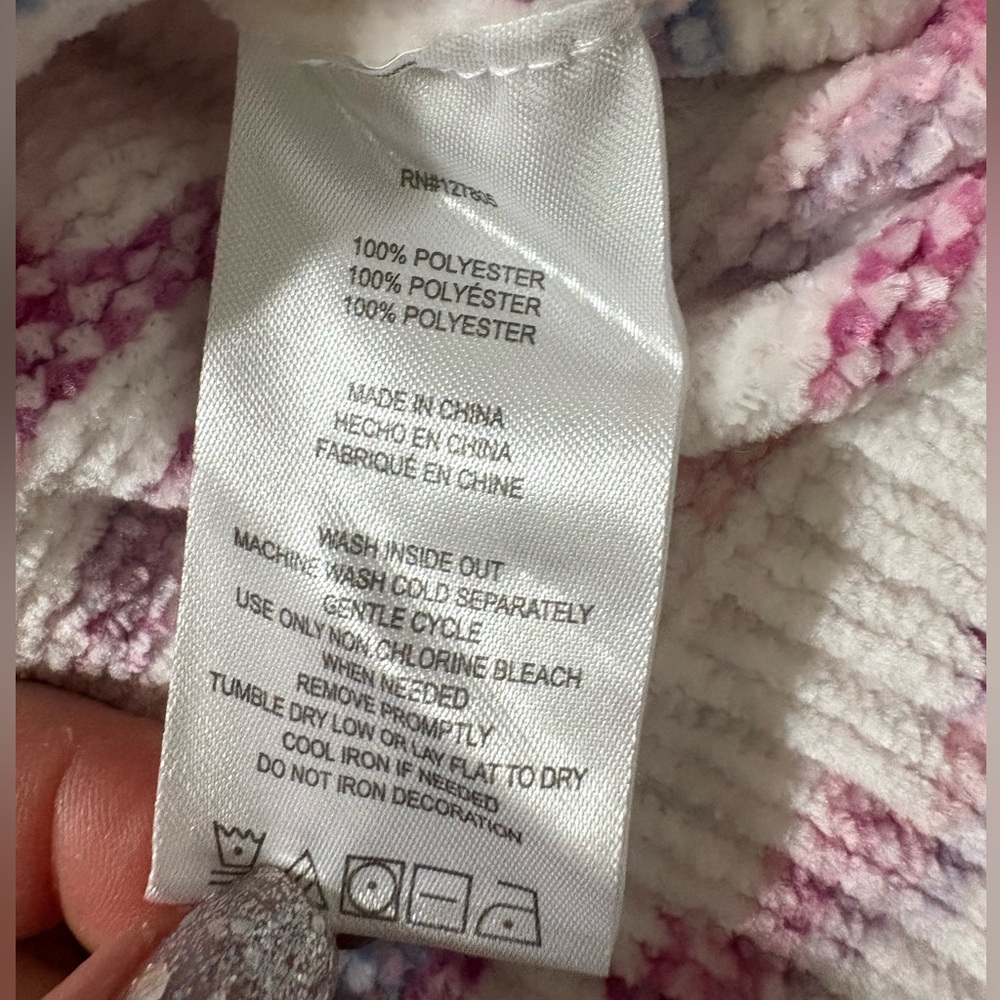 DKNY NWT Girls Confetti Soft Chenille Hooded Sweater Sz. Med. 10-12 - Picture 6 of 9